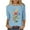 Blue, variant on CYMMPU 3/4 Sleeve Blouses for Women Dressy Casual Round Neck Loose Fit Spring Tops T-Shirts Flower Pattern Fall Fashion Shirts Lightweight Basic T-Shirts Green L