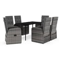 thumbnail image 2 of Bowery Hill PE Rattan/Powder-Coated Steel/Glass Garden Dining Set in Gray, 2 of 23