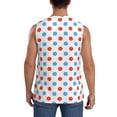 thumbnail image 4 of Goofa Red Blue Polka Dots Printed Men's Sleeveless T-Shirt - Athletic Gym Workout Tank Top for Men - Moisture-Wicking, UPF 30+ Quick-Dry Muscle Tee-Large, 4 of 8