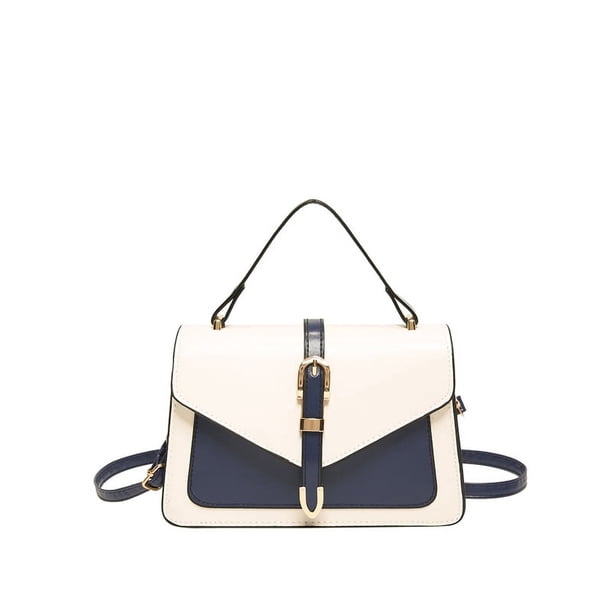 Bolso Bandolera Con Asa Superior para Mujer Correa Ajustable Cuadrado Cuero PU