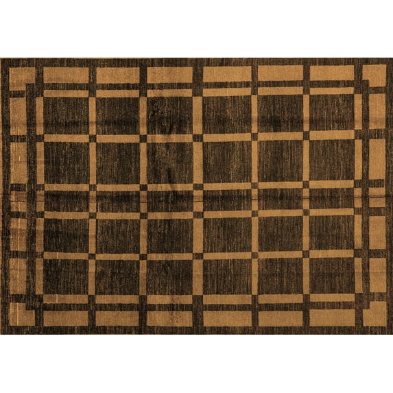 Ahgly Company Indoor Rectangle Oriental Brown Modern Area Rugs, 8' x 10'