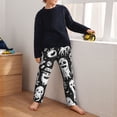 thumbnail image 5 of Susaid Black White Spooky Ghosts Print Soft Teen Sleep Pants, Long Pajama Bottoms with Two Pockets and Elastic Waist, Designed for Ages 5-16-Small, 5 of 6