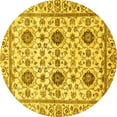 thumbnail image 1 of Ahgly Company Indoor Round Abstract Yellow Modern Area Rugs, 7' Round, 1 of 4