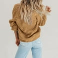 thumbnail image 6 of YDDIAN Women's Cardigan Sweater 100% Cotton Button-Down Long Sleeve Oversized Knit Cardigans Khaki 2XL, 6 of 8