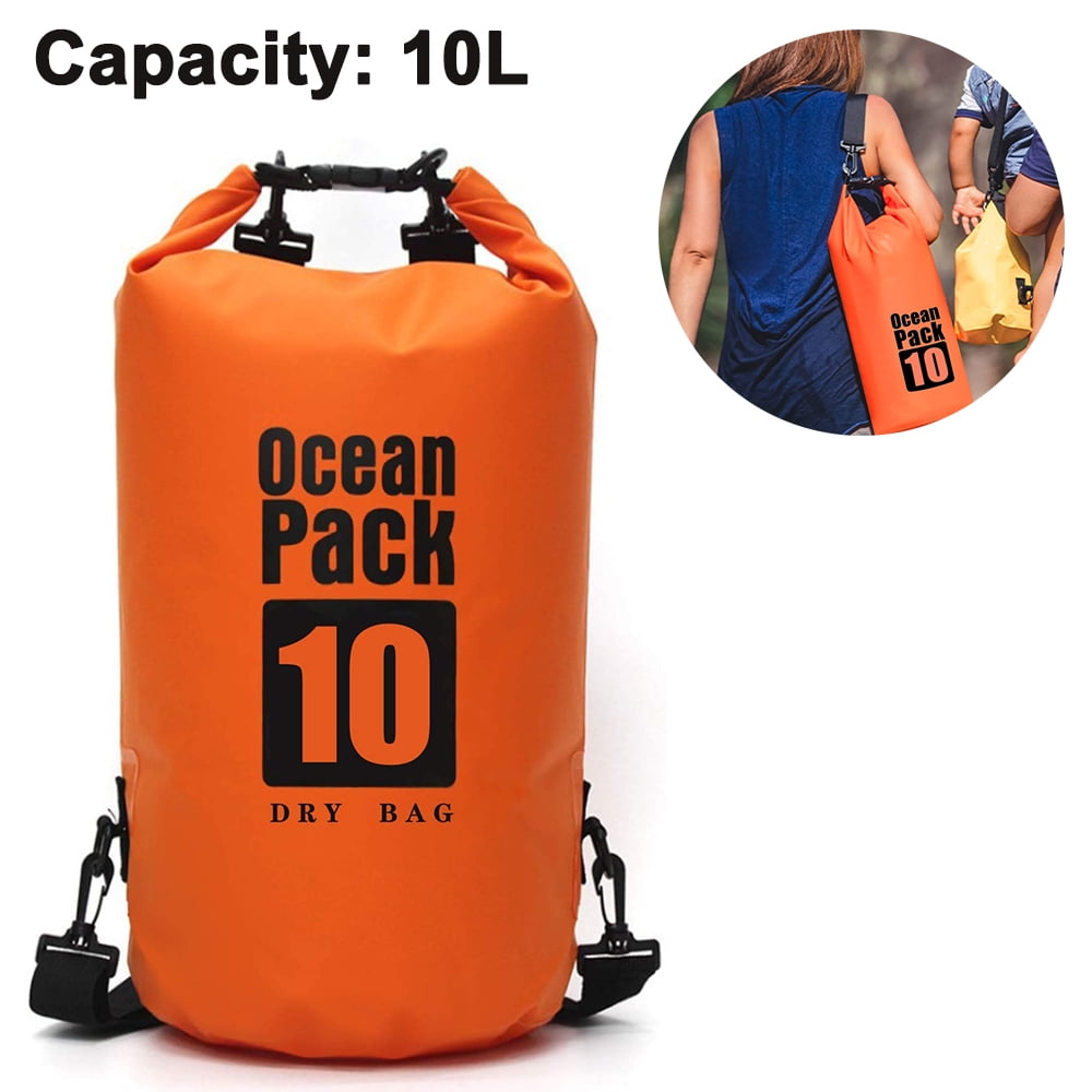 Upgraded Waterproof Dry Bag Storage Bags 10L Fishing Blue Camping Hiking Roll Top Sack Keeps Gear Dry for Rafting Boating 