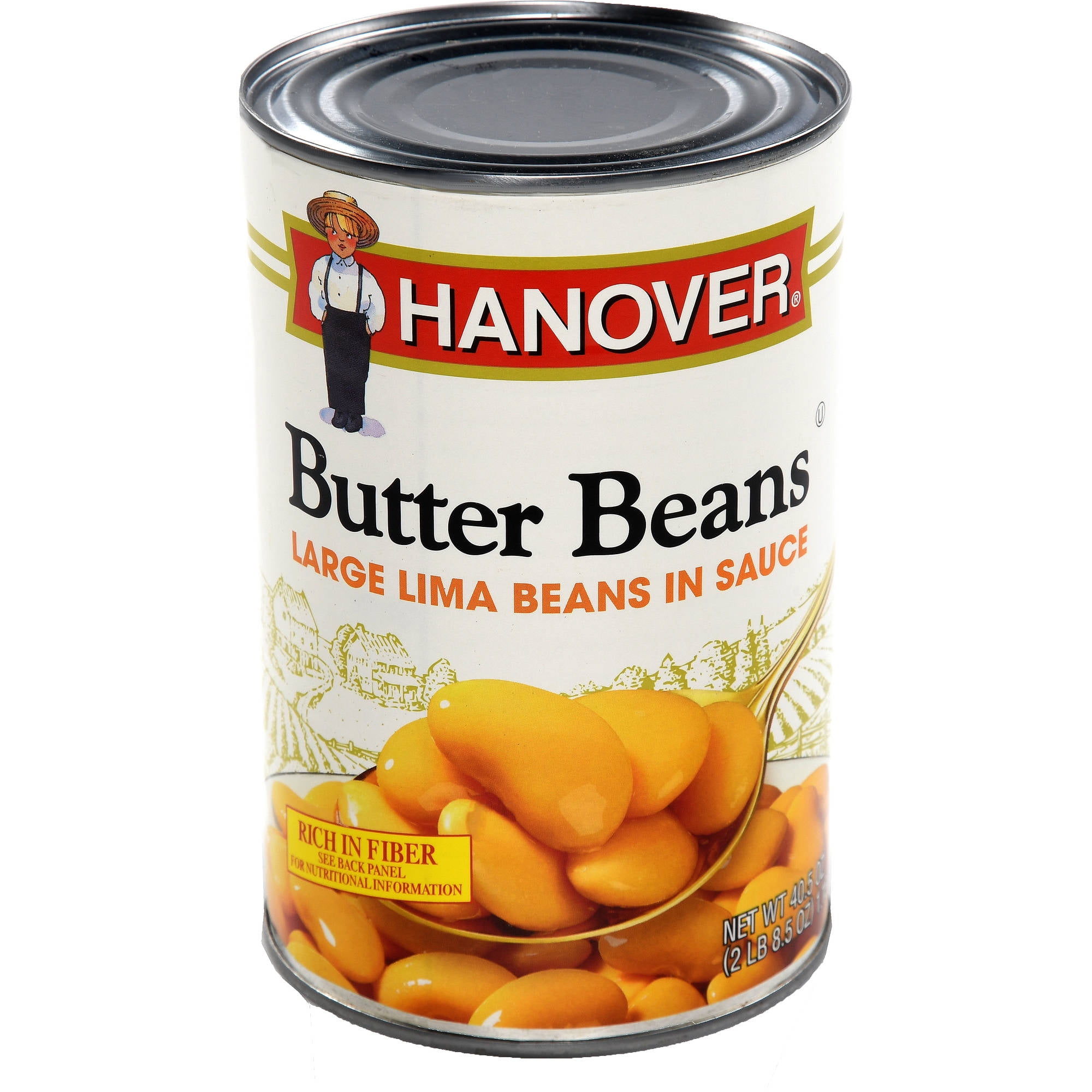 Hanover Butter Beans, Large Lima Beans in Sauce, 40.5 oz Can