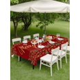thumbnail image 3 of Outdoor Tablecloth with Umbrella Hole and Zipper, Christmas Rectangle Table Cloth 60x102 Inch Waterproof Tablecloth, Modern Winter Xmas Trees Gifts Red Picnic Table Cover for Patio Camping, 3 of 7