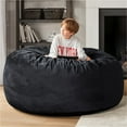 thumbnail image 4 of Codi Oversized Bean Bag Chair with Filler Included, 5 FT - Comfy Large Beanbag Chairs for Adults, Memory Foam Added - Machine Washable and Soft Mink Bonded Cover - Black, 5ft, 4 of 13