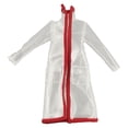 thumbnail image 1 of Chaqueta impermeable con capucha a escala 1/12, disfraz de chaqueta larga para la lluvia, traje de PVC de moda mangas largas transparentes, 1 of 9