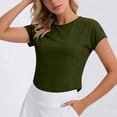 thumbnail image 7 of HONHUZH Workout Tops for Women Open Back Casual Short Sleeve Workout Shirts Y2k Crop Athletic Gym Yoga Running Tees, 7 of 7