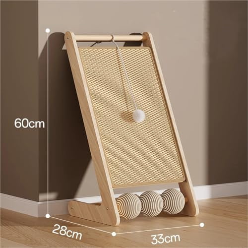 Cat Scratching Post, Wooden Sisal Removable Wear-Resistant Scratching Board for Kittens and Adult Cats
