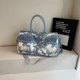 thumbnail image 4 of Bolsos de viaje de lona con cremallera para mujer, informales, de gran capacidad, con hilo de coser sólido, a la moda, 2024, de alta calidad, de colores sólidos, 4 of 5