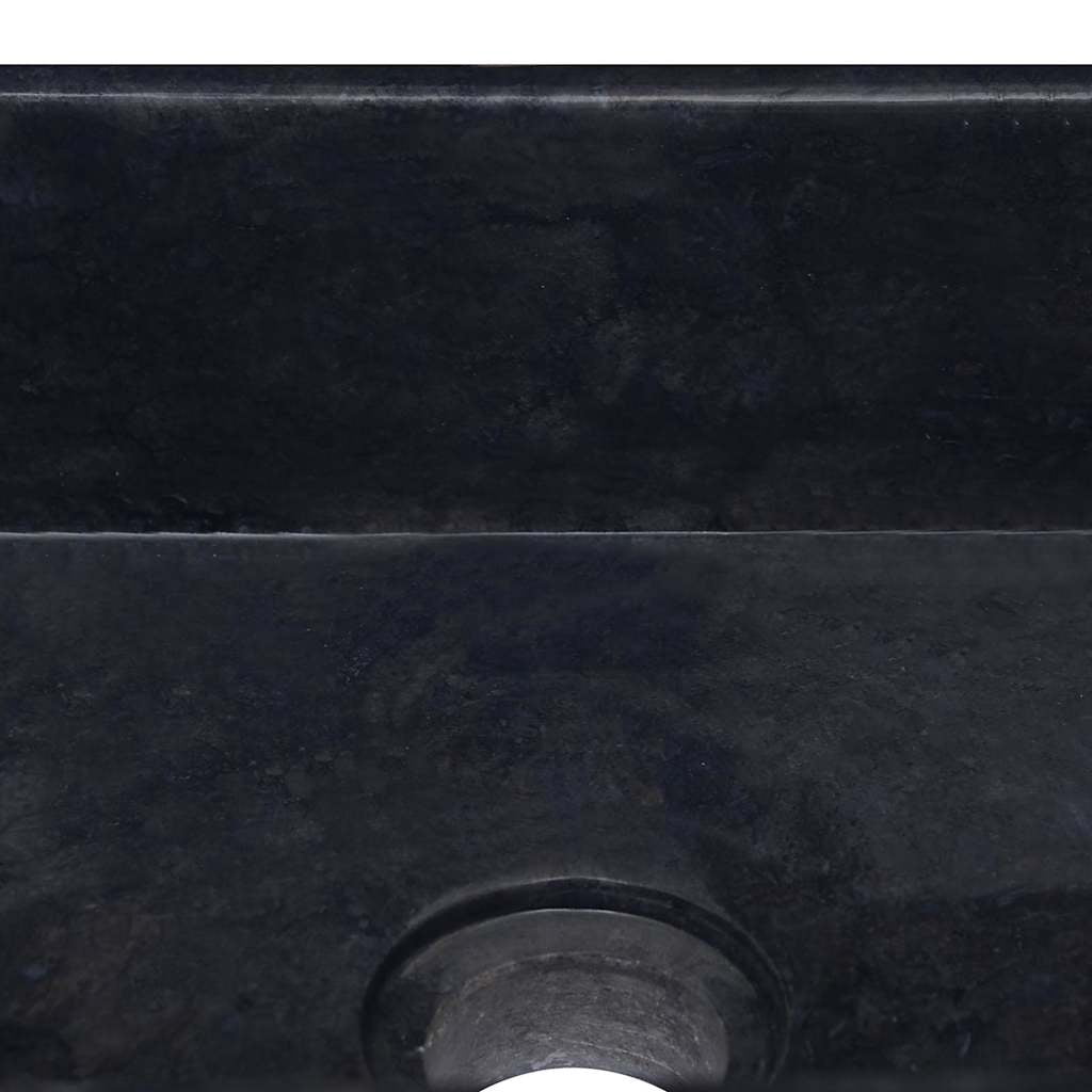 vidaXL Bathroom Basin, Countertop Vanity Sink, Natural Shape, Black 11.8"x11.8"x5.1" Marble Square