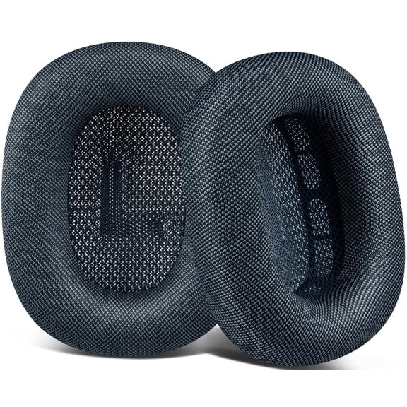 Replacement Ear Cushions Compatible with AirPods Max 1 & 2 Over-Ear Headphones, Breathable Mesh Fabric Ear Pads with Soft Memory Foam, Midnight Black