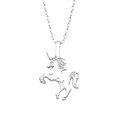 thumbnail image 1 of Collar elegante y sencillo con forma de unicornio para mujer (plata), 1 of 7