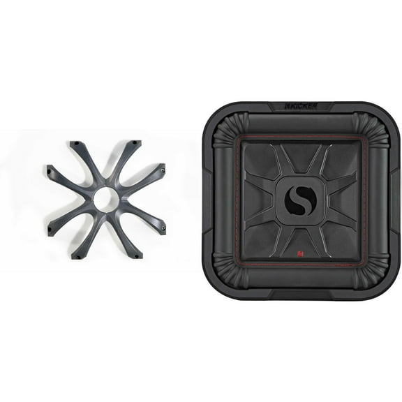 Kicker 46L7T102 L7T L7-Thin 10-Inch (25cm) Subwoofer, Dual Voice Coil, 2-Ohm, 500 Watt w/ Cast Aluminum Grill Bundle