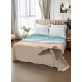 thumbnail image 3 of Twin XL Size Flat Sheet Only, Beach Coastal Soft Brushed Microfiber Bed Sheets, Summer Nautical Starfish Aqua Beige Hotel Quality Breathable Bedding Top Sheet, Easy Care, 66"x102", 3 of 9