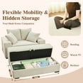 thumbnail image 4 of Advwin Oversized Corduroy Chaise Lounge Chair with Storage Ottoman & Pillows, Modern Deep-Seat Accent Chair Sofa for Living Room, Bedroom, Small Spaces, Beige, 4 of 9