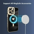 thumbnail image 4 of for iPhone 14 Pro Max Case [Support Magsafe] Love Heart Pattern Magnetic Plating Electroplate Luxury Elegant Case Camera Protector Soft TPU Shockproof Protective Corner Back Cover -Black, 4 of 12