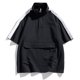 thumbnail image 1 of pstuiky camisetas de hombre, Camisa/top informal de manga corta con cuello alto y bolsillo con cremallera de color liso para hombre camisetas de hombre m, 1 of 7