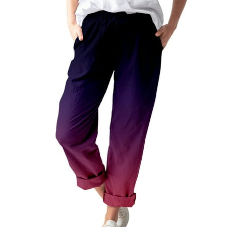 

Women s Printed Cotton And Linen Pockets Casual Fashion Pants Womens Pants Casual Womens plus Size Cotton Pajamas