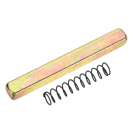 Door Knob Spindle, 70mm Spare Door Handle Spindle Bar with Spring, Vintage Straight Spindle Replacement Parts for Mechanical Locks, Gold Tone