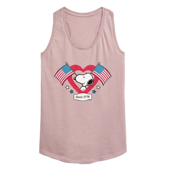 Peanuts - Snoopy Since 1776 Flag Heart - Women's Racerback Tank Top