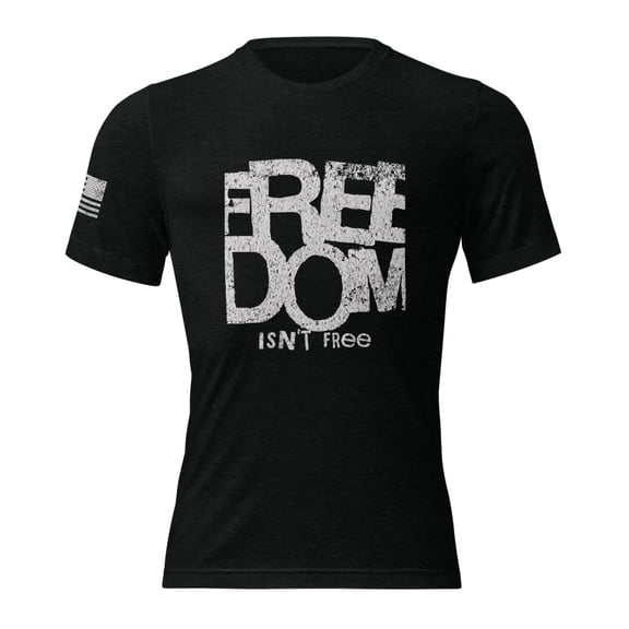 FREEDOM ISN'T FREE - Short sleeve t-shirt (Solid Black Triblend, XS)