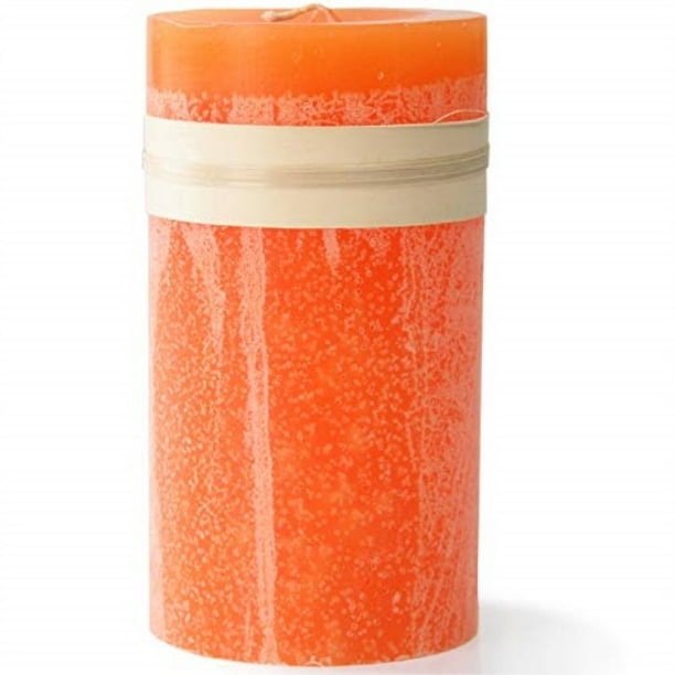 Vance Kitira Timber Collection Pillar Candle Tangerine 3.25" by 3"
