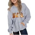 thumbnail image 5 of HomeDM Pullover Hoodies for Boys Girls - Long Sleeve Hooded Sweatshirts with Kangaroo Pocket Unisex Kids Sweatshirts - Gray/4-5 Years, 5 of 5