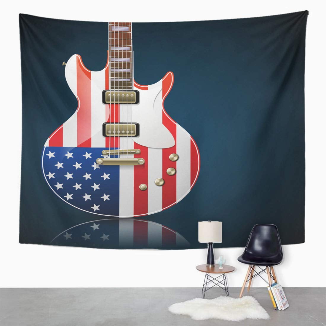 Variety Of Music Guitar Tapestry for Living Room Bedroom Dorm Wall Hanging Rug