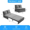 thumbnail image 2 of Puremind Canapé-Lit Escamotable Format Simple, Canapé-Lit Convertible en Lin, Causeuse Canapé Escamotable pour Petit Espace/appartement/bureau, Gris Pâle, 2 of 8