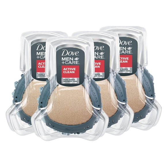DOVE MEN + CARE - Herramienta de ducha Dove Men+Care, de doble cara (paquete de 4)