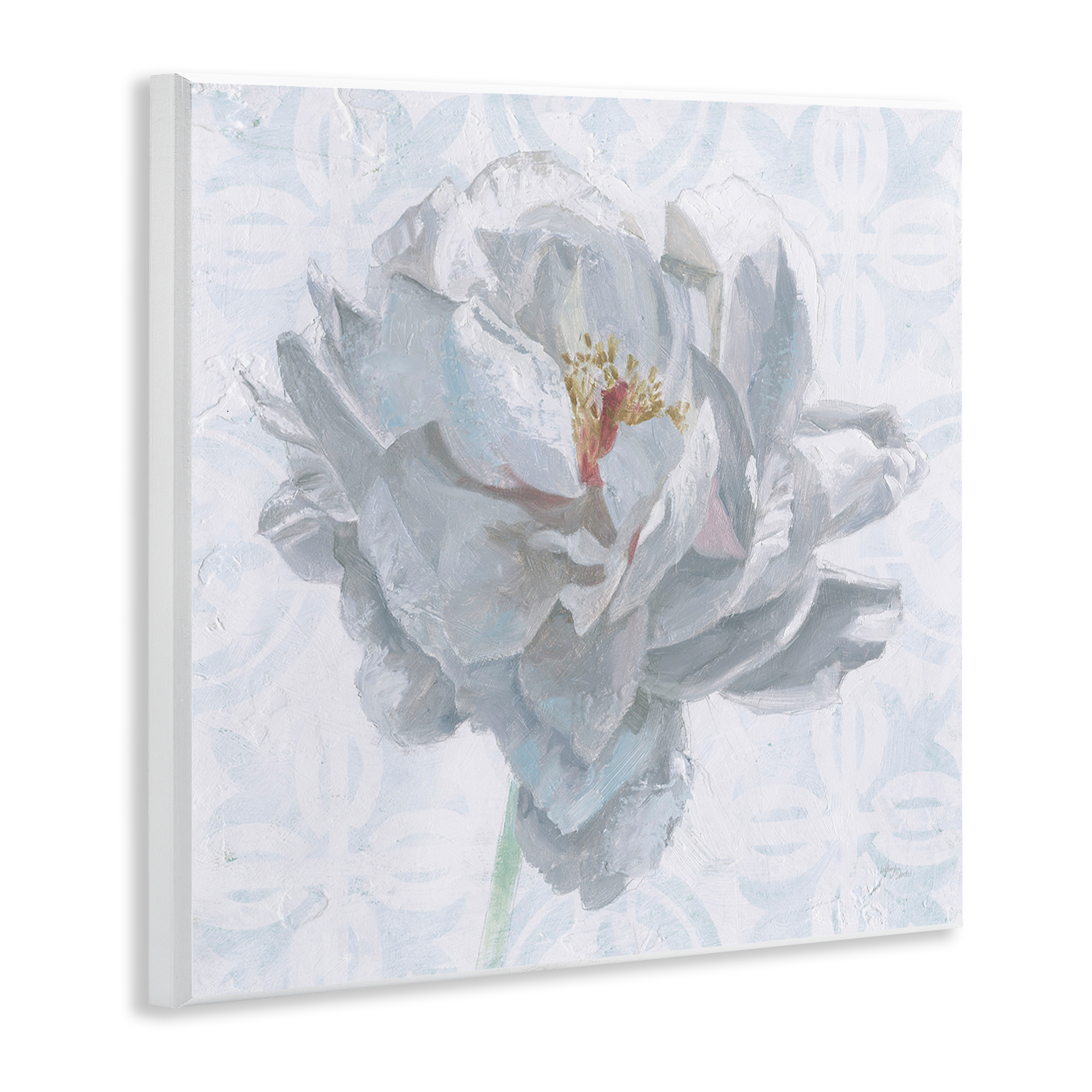 Stupell Industries White Sublime Peony Botanical & Floral Painting Unframed Art Print Wall Art, 12 x 12