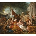 thumbnail image 2 of Jean-François de Troy 13x12 Gold Ornate Wood Frame and Double Matted Museum Art Print Titled - Oriental Scene or Esther's Banquet, 2 of 4
