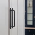 thumbnail image 4 of Goo-Ki 2 Pack Matte Black Cabinet Pulls with Backplate, 7.6"(192mm) Hole Center Zinc Alloy Cabinet Dresser Handles for Bar Cupboard Closet Wardrobe (G013), 4 of 6