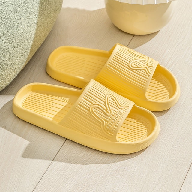 Fanxing Womens Mens Summer Lightweight Home Slippers Solid Color Ultra Soft Memory Foam Anti-Slip Bathroom Slides