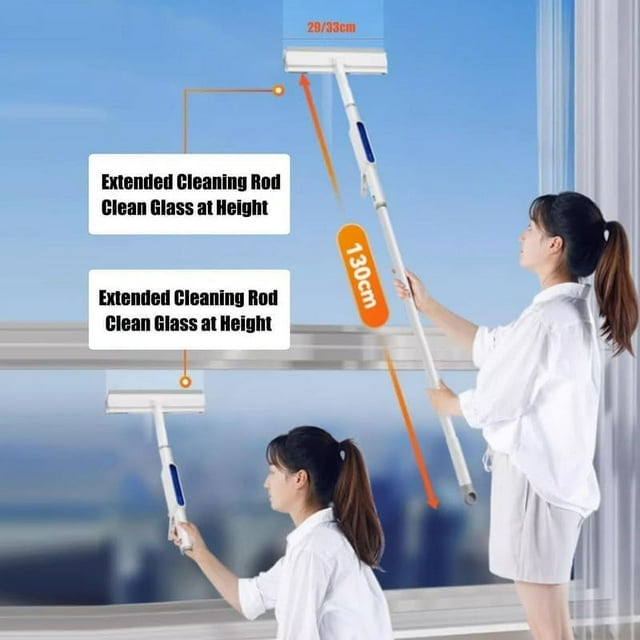 Household Cleaning Tools Squeegee for Window Cleaning with Spray Window Cleaner Tool Double Sided Window Cleaner with Long Handle Spray Window Cleaning Mop with Replaceable Rags for Car