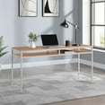 thumbnail image 4 of 60" Writing Desk in Wood Taupe Frame and Brown Oak Top  Finish KD, 4 of 9