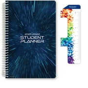 Global Datebooks Dated Middle School or High School Student Planner for Academic Year 2021-2022  (Block Style - 5.5"x8.5" - Galaxy) - Includes Ruler/Bookmark and Planning Stickers - SC21-SB-5585-C4