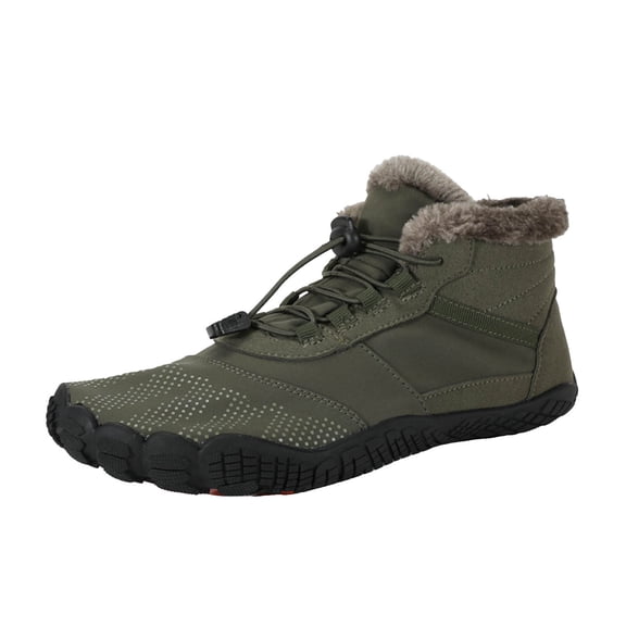 KELINFONG Men's Snow Boots Women's Winter Barefoot Shoes Hiking Boots Wide Toe Box High Top Ankle Booties