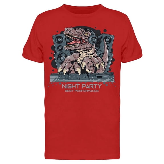 T-rex Dj T-Shirt Men -Image by Shutterstock, Male x-Large