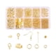 thumbnail image 1 of Juego para hacer aretes con alfileres para orejas, alfileres de cabeza, extremos de cinta, anillos de salto y ganchos para aretes. Dorado, 1 of 8