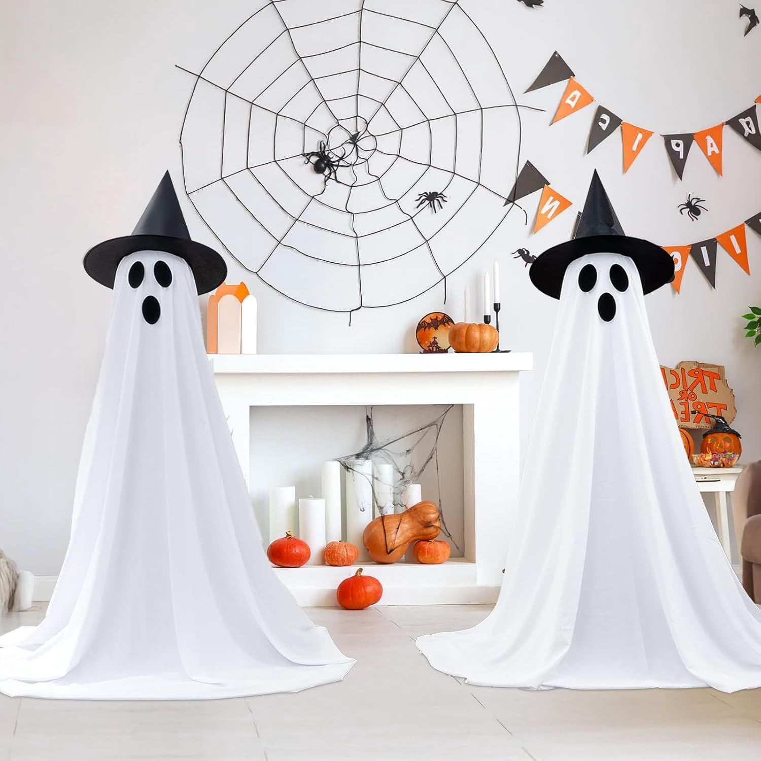 2 Packs Halloween Decorations Outdoor Spooky Ghosts with LED Lights & Remote Ghost Lights for Halloweens Party Decoration Indoor Front Yard Lawn Porch Garden Halloween