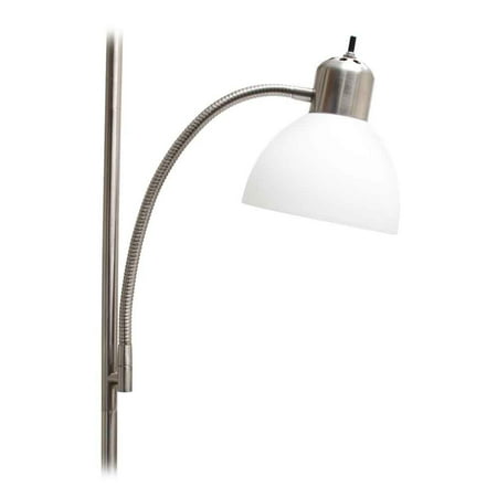 Simple Designs - Floor Lamp with Reading Light - Brushed Nickel