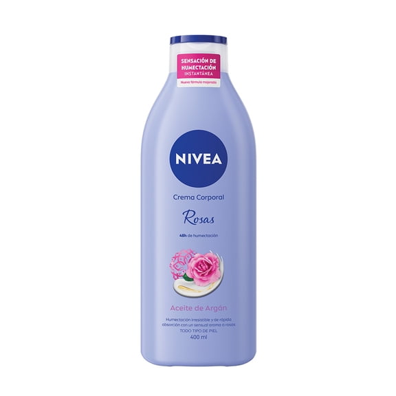 Crema corporal NIVEA humectante senses rosas y aceite de argán 400 ml