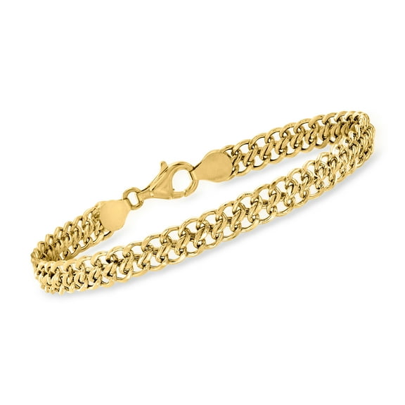 Ross-Simons Italian 18kt Yellow Gold Flat-Link Chain Bracelet, Women's, Adult