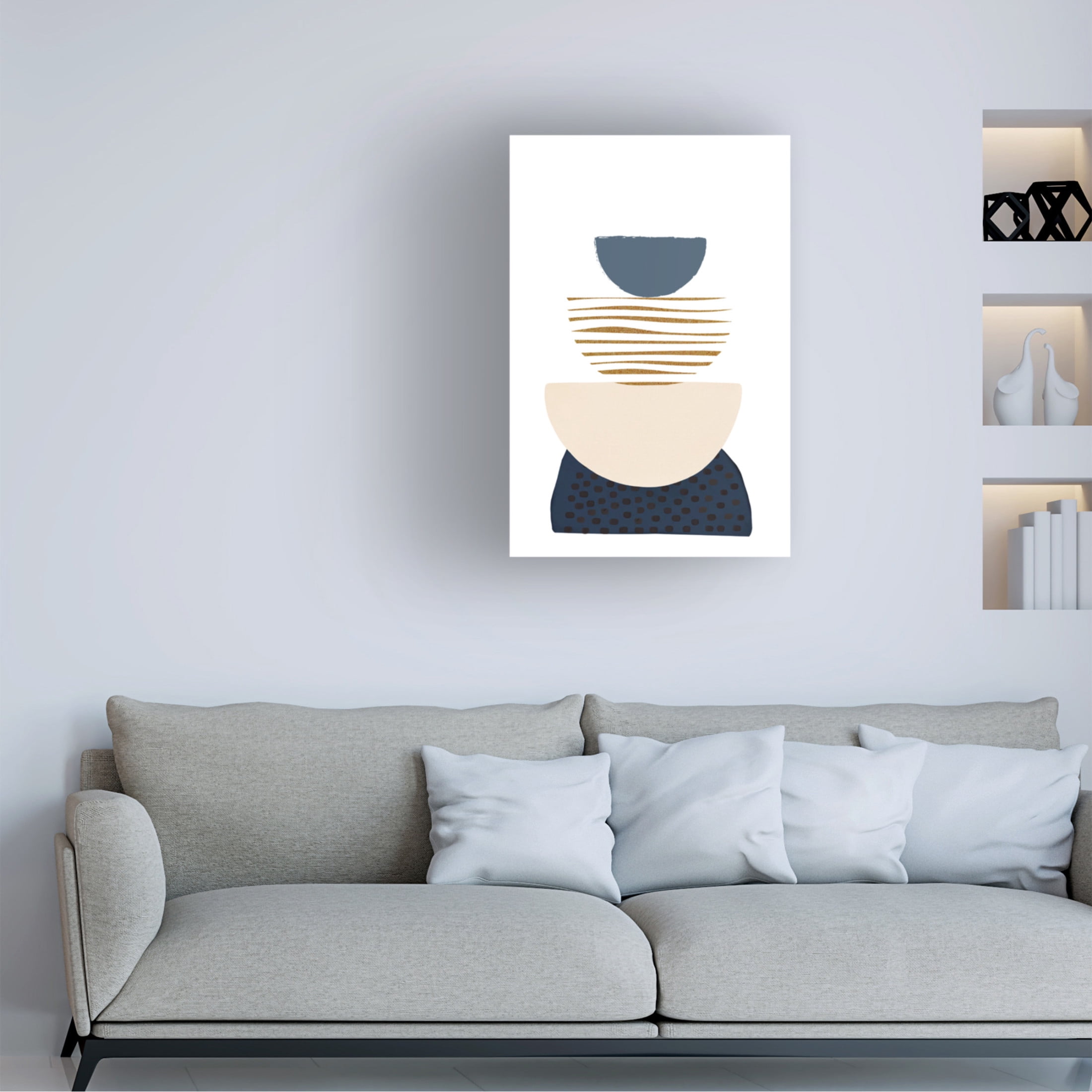 Trademark Fine Art Sally Ann Moss boho blue 3 Canvas Wall Art