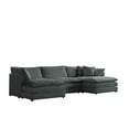 thumbnail image 4 of U-Shaped Chenille Sectional Sofa 5-Seater Modular Sofa Minimalist Cloud Couch Design with 2 Reversible Ottomans, Convertible Corner Couch for Living Room, 4 of 12