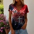 thumbnail image 2 of ibiyuan 250 Anniversary Usa Shirt Women T Shirts Fitted Crew America 250 Flag Short Sleeve Shirts Independence Day Women Shirts Tops for Women Trendy, 2 of 4